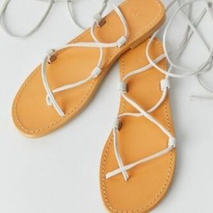 NEW Urban Outfitters UO Marley Suede Gladiator Sandals in White